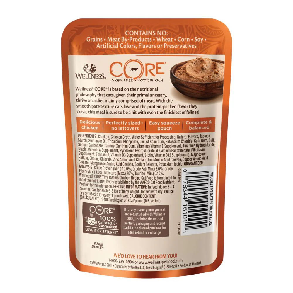 Wellness CORE Tiny Tasters Chicken Paté Wet Cat Food 50g - Image 2