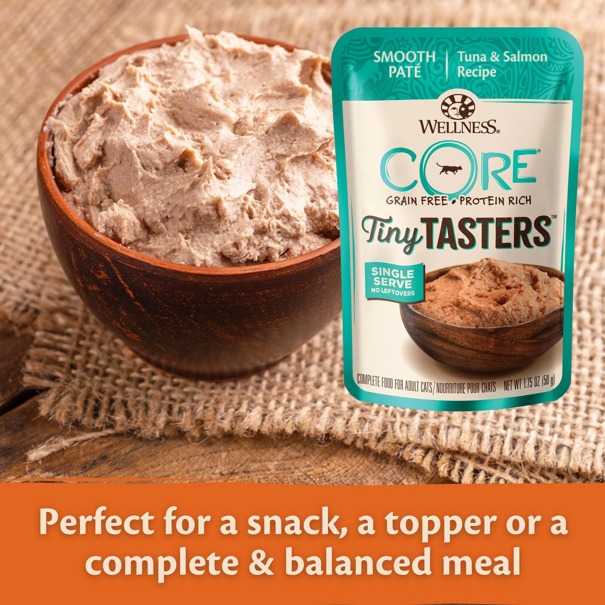 Wellness CORE Tiny Tasters Tuna and Salmon Paté Wet Cat Food 50g x 12 - Image 6