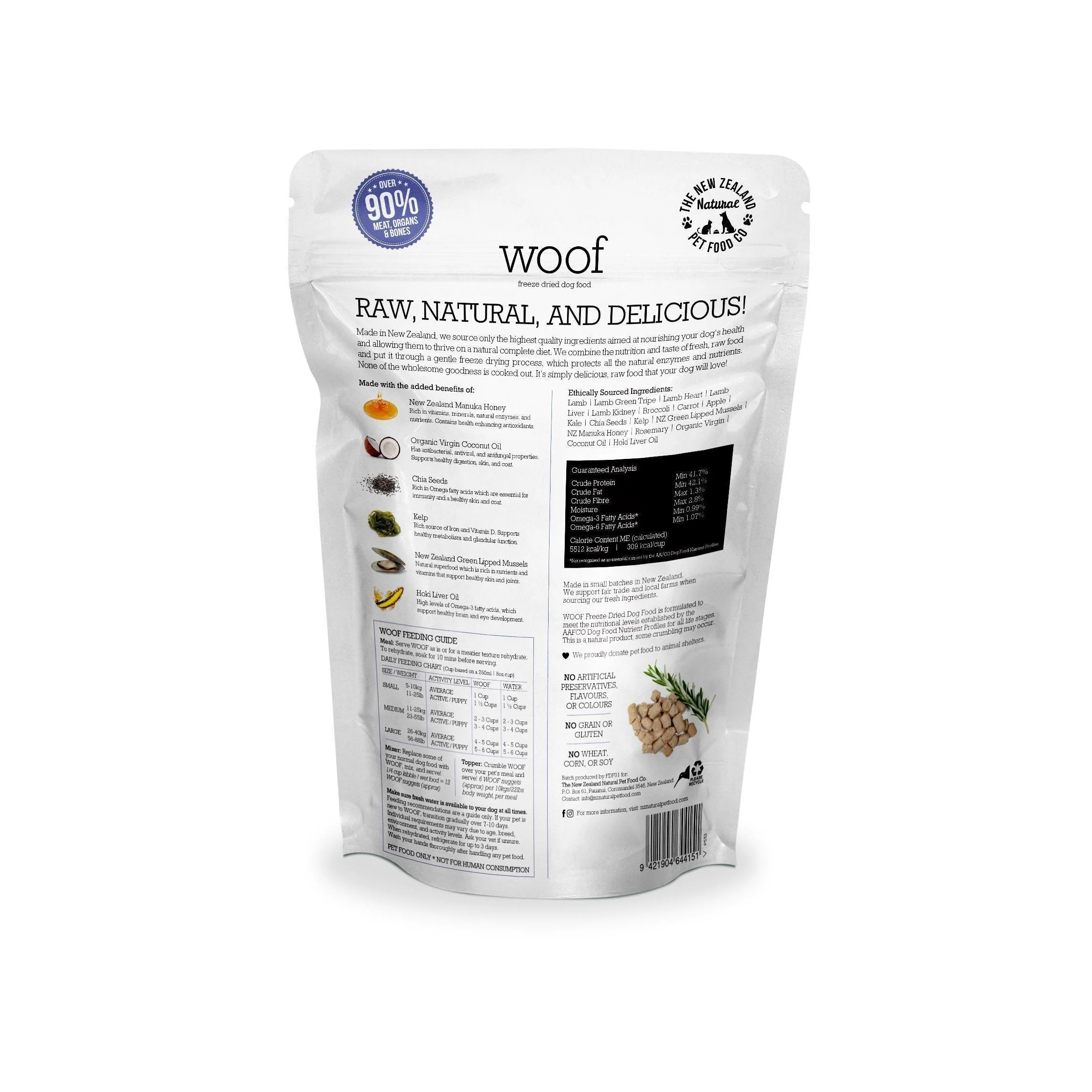 Woof Freeze Dried Dog Food Lamb 1kg - Image 2