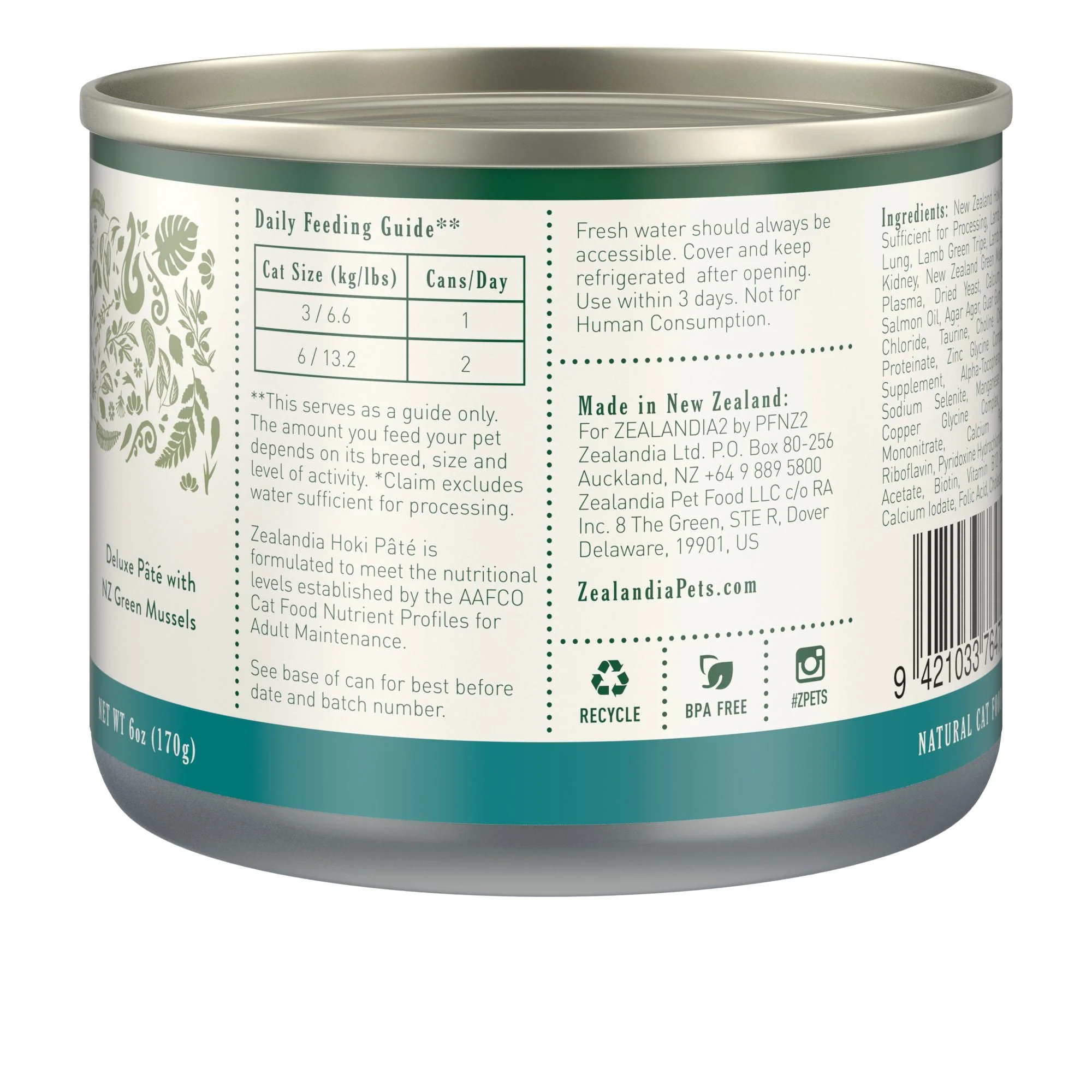 Zealandia Hoki Fish Pate Adult Cat Wet Food 170g x24 - Image 4