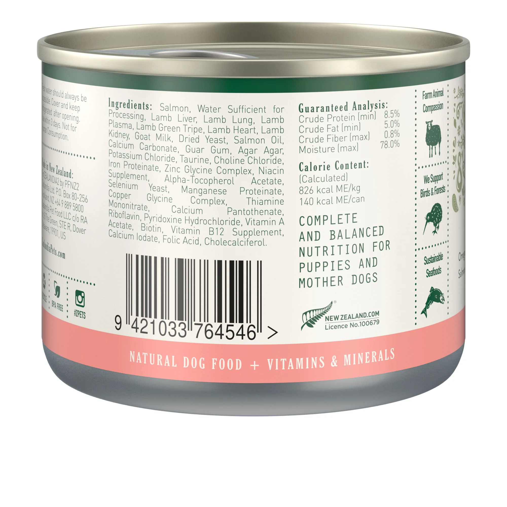 Zealandia Puppy and Mama Salmon Mousse Pate Wet Food 170g - Image 2
