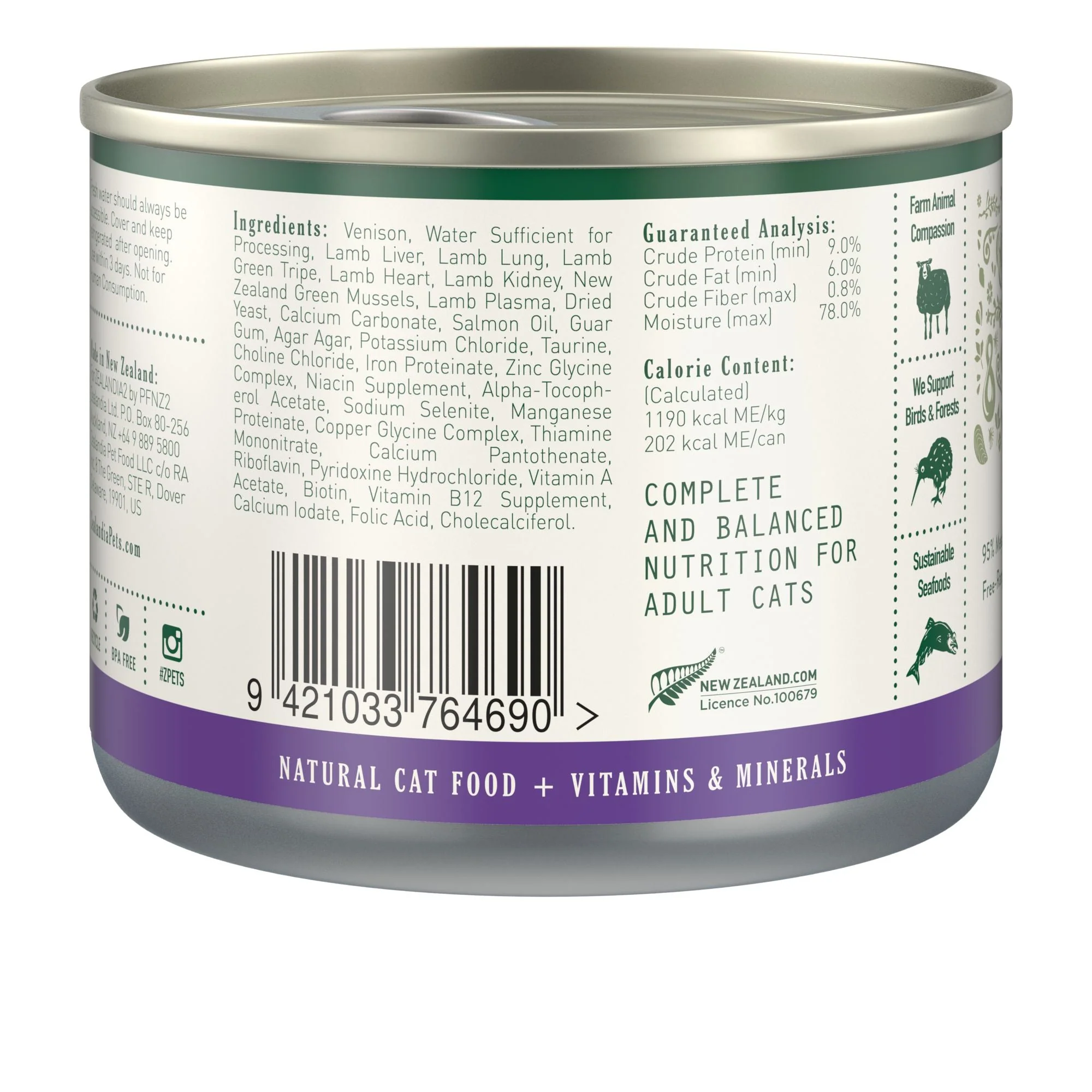 Zealandia Venison Pate Adult Cat Wet Food 170g x24 - Image 3