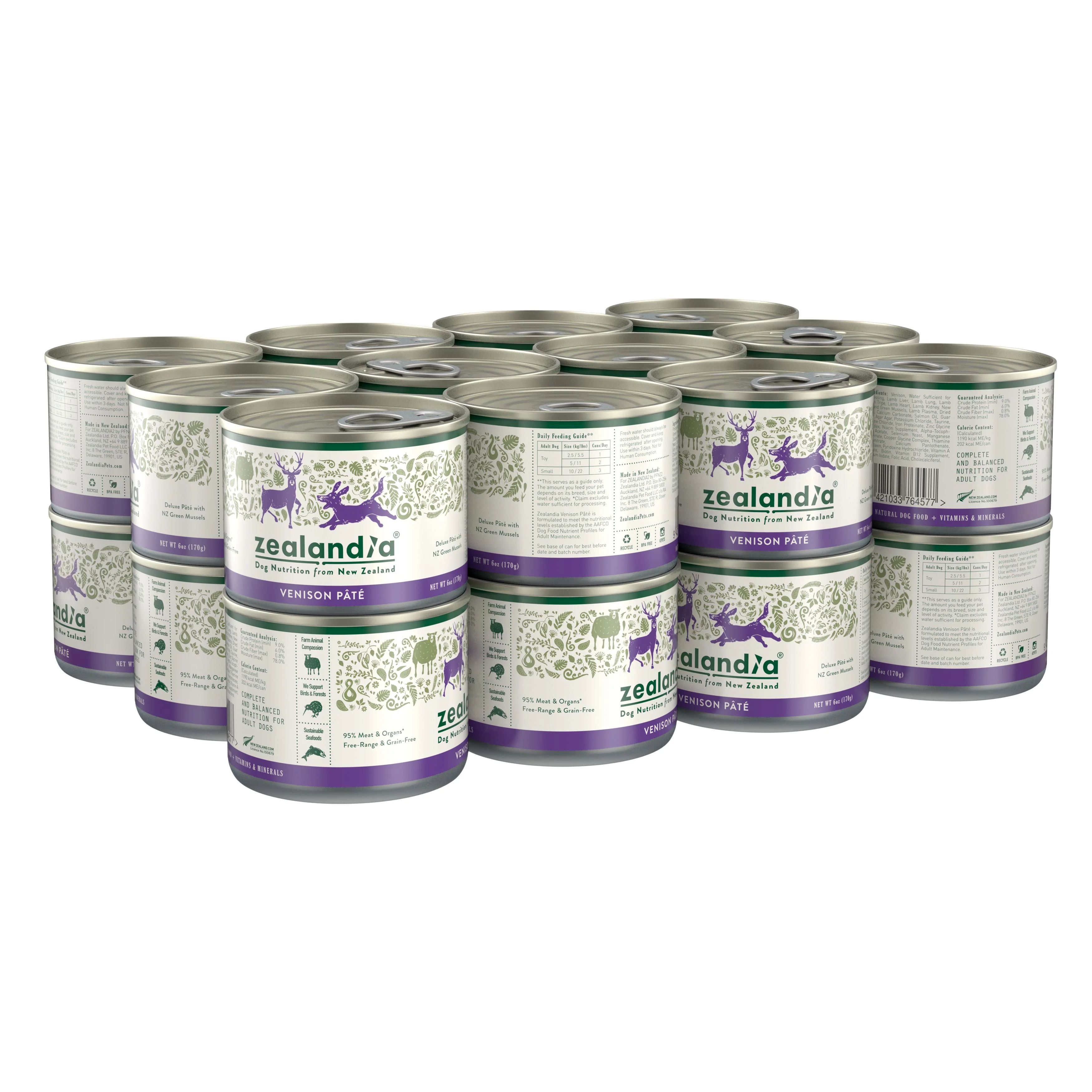 Zealandia Venison Pate Adult Dog Wet Food 170g x24