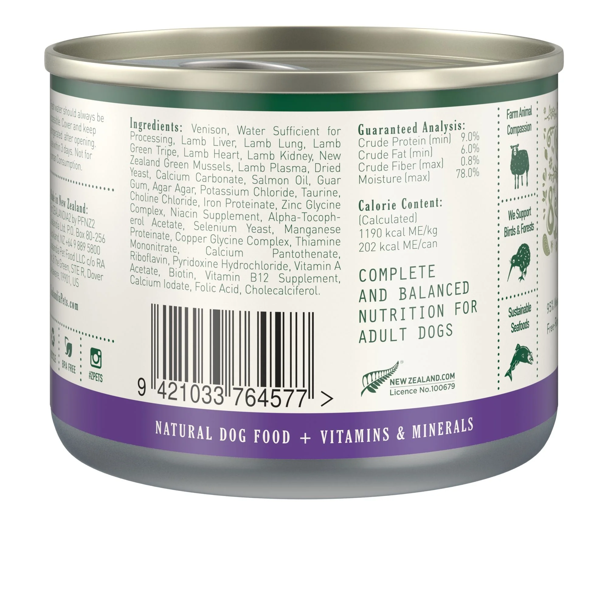 Zealandia Venison Pate Adult Dog Wet Food 170g x24 - Image 3