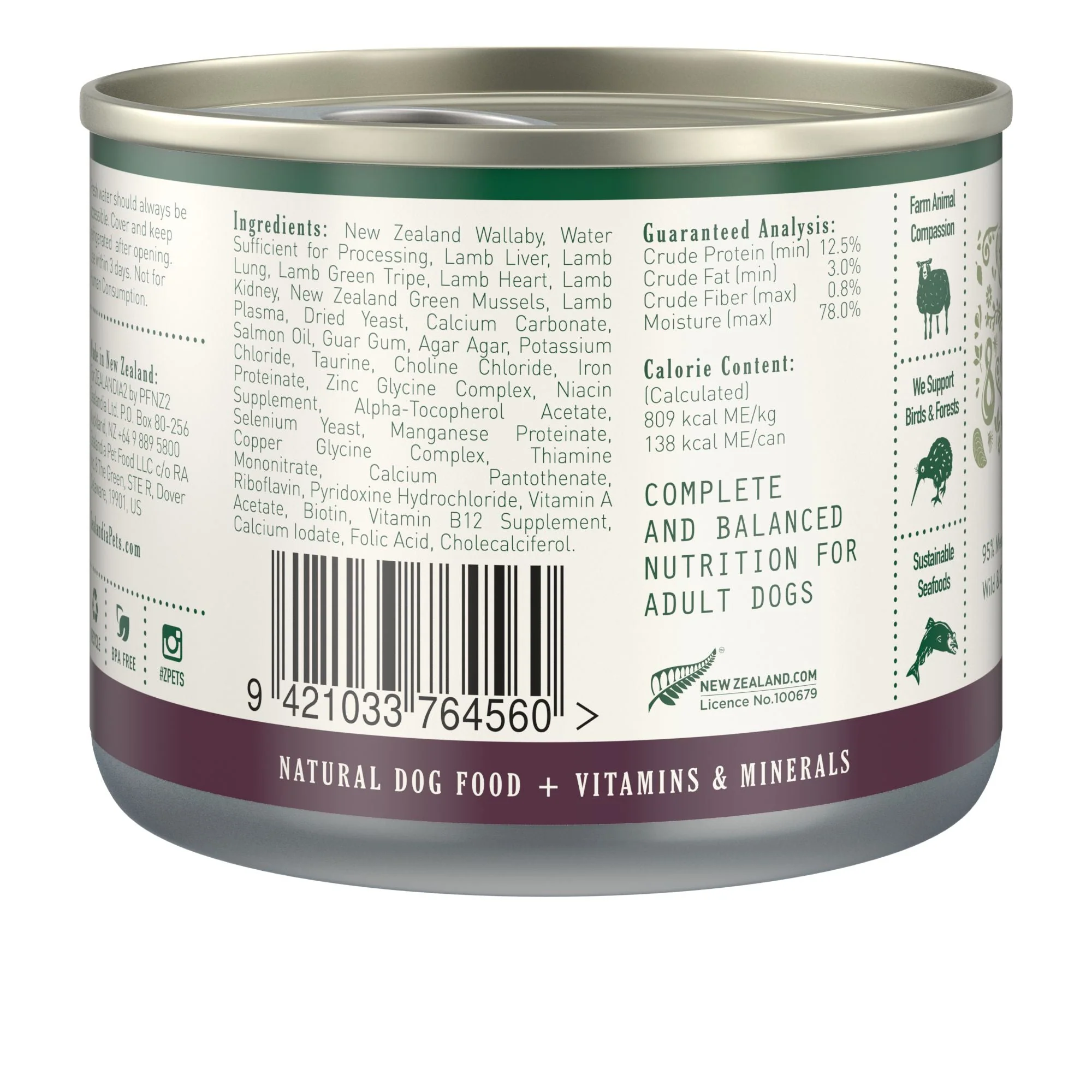 Zealandia Wallaby Pate Adult Dog Wet Food 170g x24 - Image 3