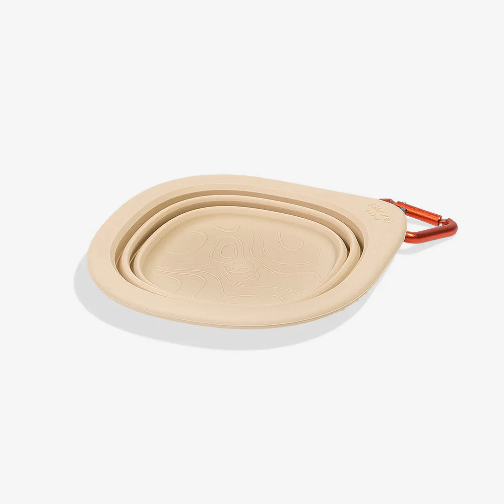 Zee.Dog Go Bowl Collapsible Silicone Travel Bowl Biscotti Beige - Image 2