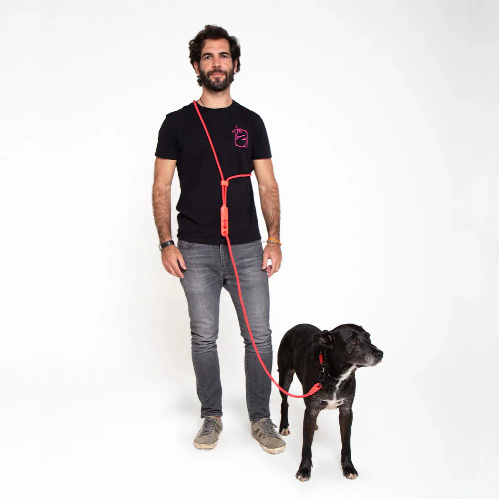 Zee.Dog Handsfree Rope Dog Lead Neon Coral - Image 2