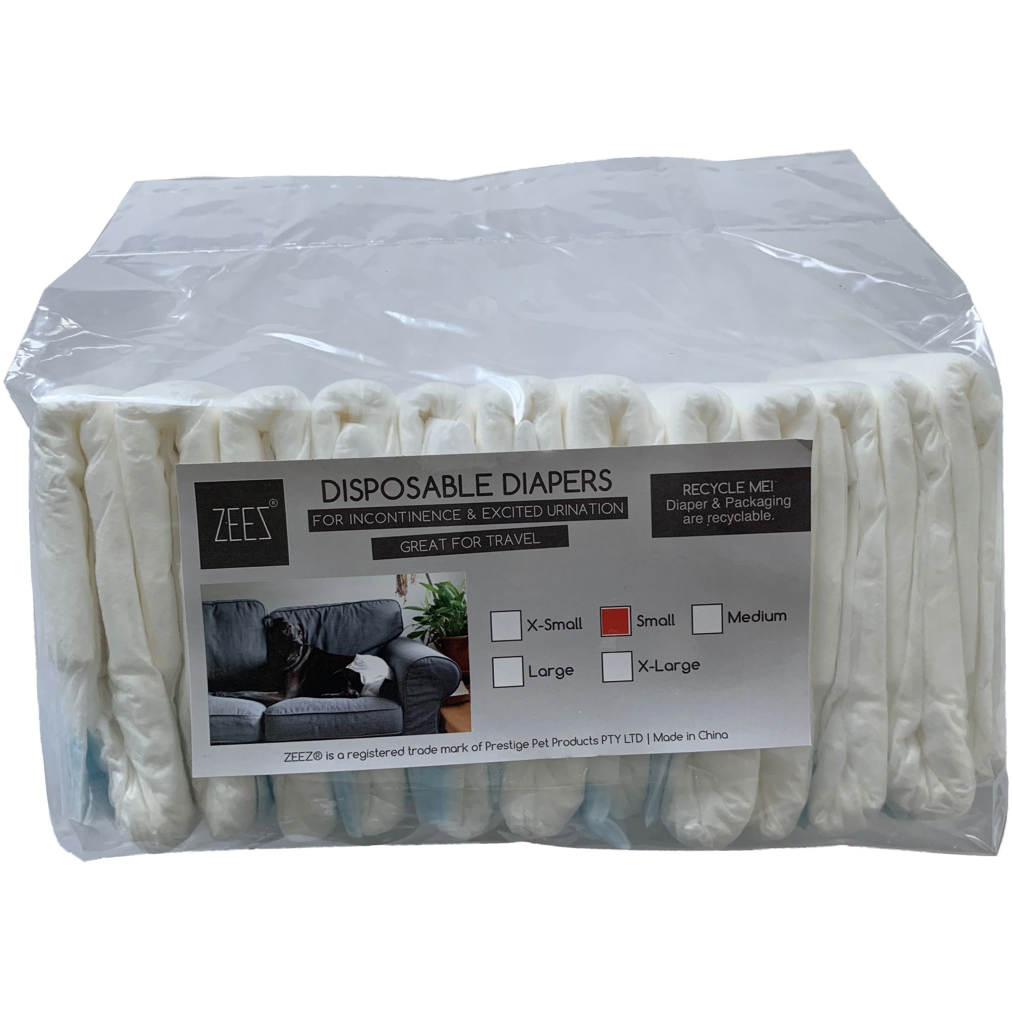 ZeeZ Disposable Dog Diaper Small 12 Pack