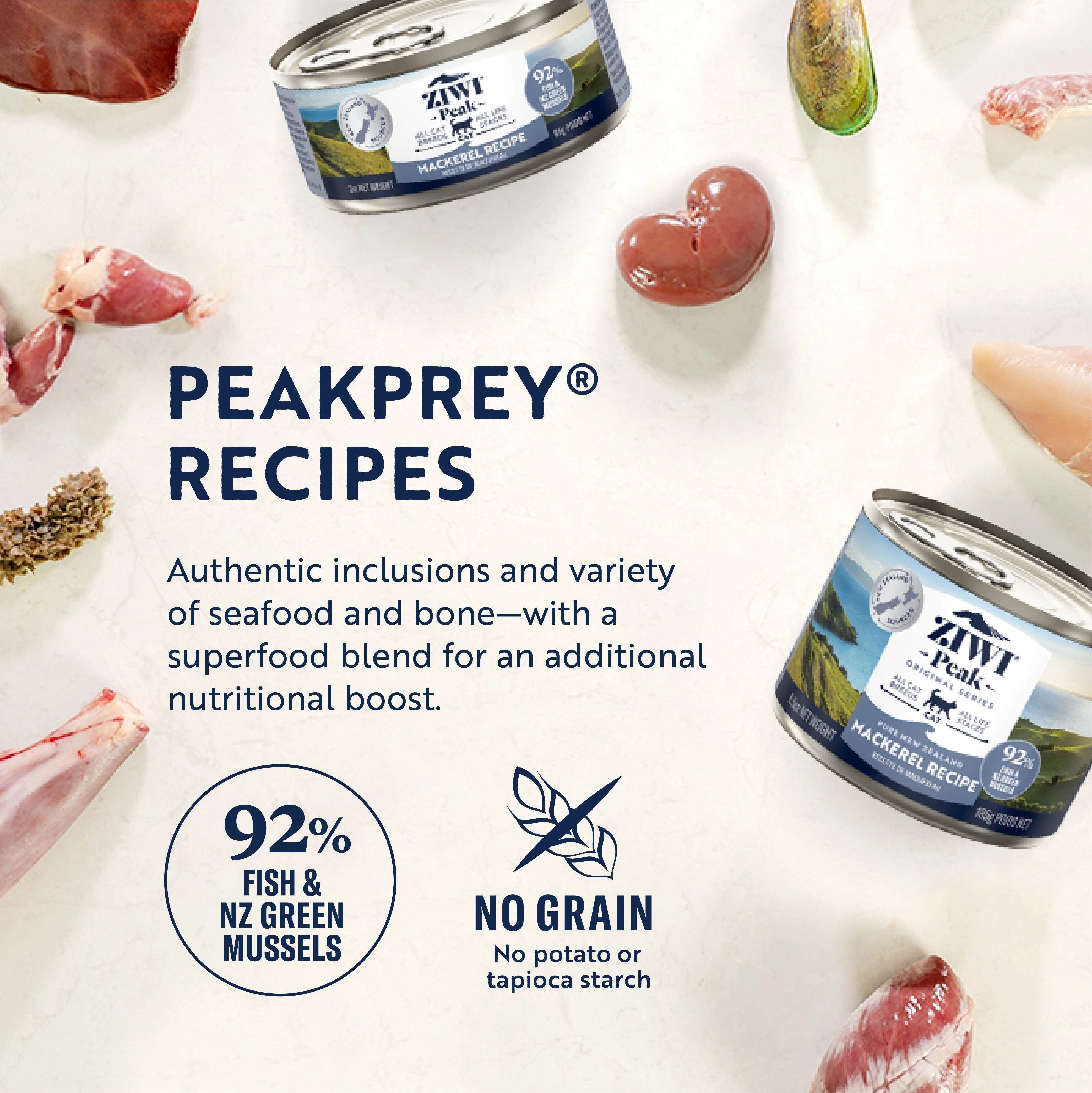 ZIWI Peak Wet Mackerel Recipe Cat Food 185g x 12 - Image 5