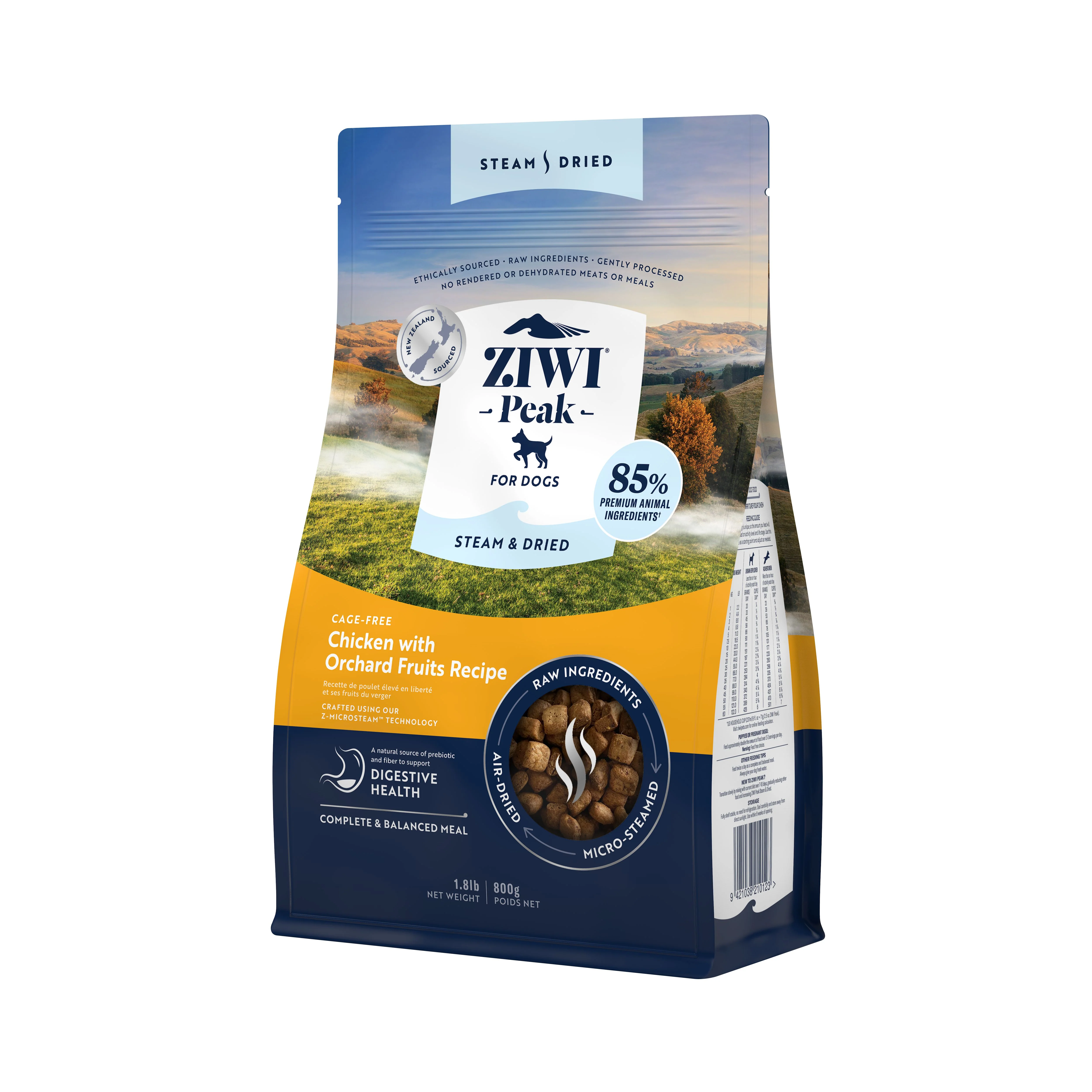 ZIWI Peak Steam and Dried Cage Free Chicken with Orchard Fruits Dog Food 800g - Image 5
