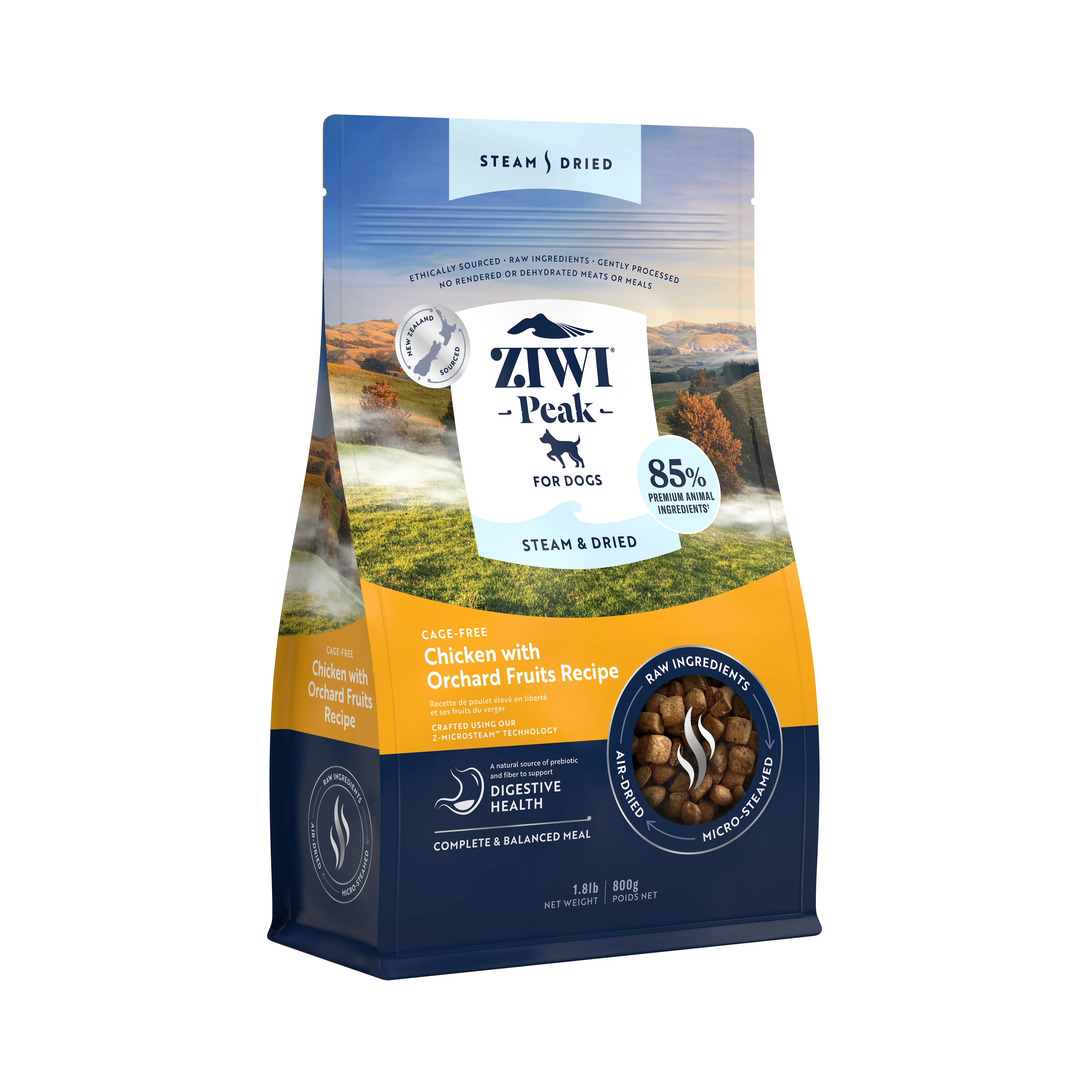 ZIWI Peak Steam and Dried Cage Free Chicken with Orchard Fruits Dog Food 800g - Image 6