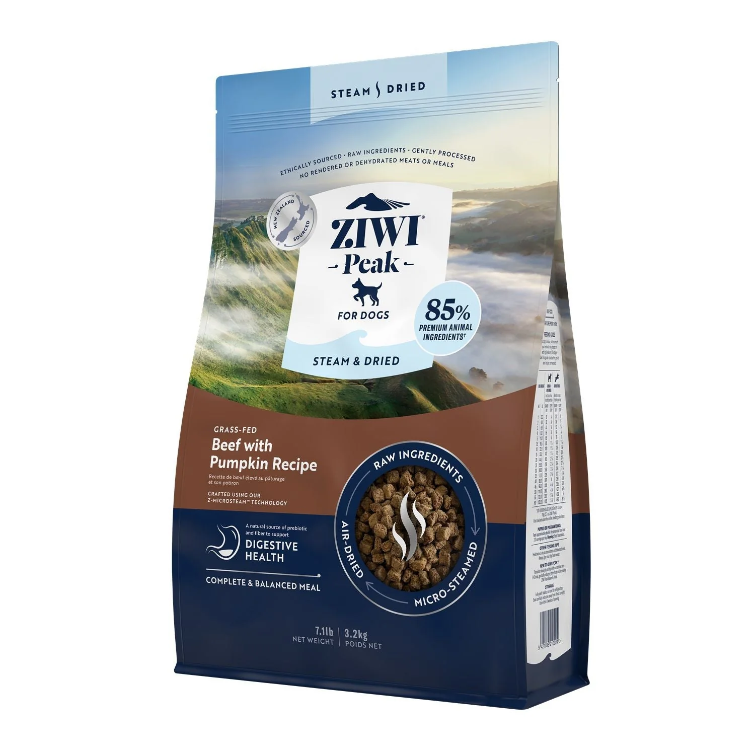 ZIWI Peak Steam and Dried Grass Fed Beef with Pumpkin Dog Food 3.2kg - Image 5