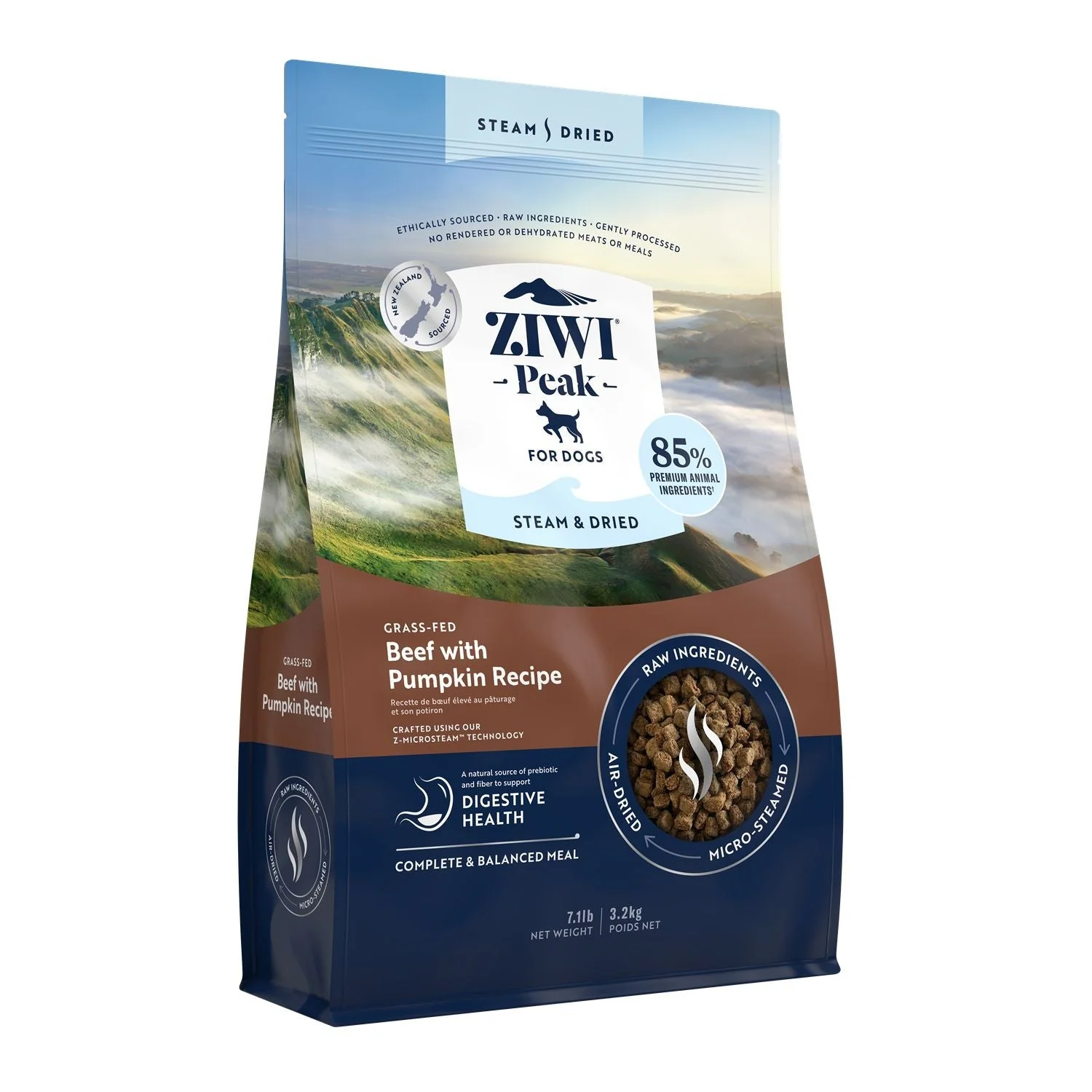 ZIWI Peak Steam and Dried Grass Fed Beef with Pumpkin Dog Food 3.2kg - Image 6