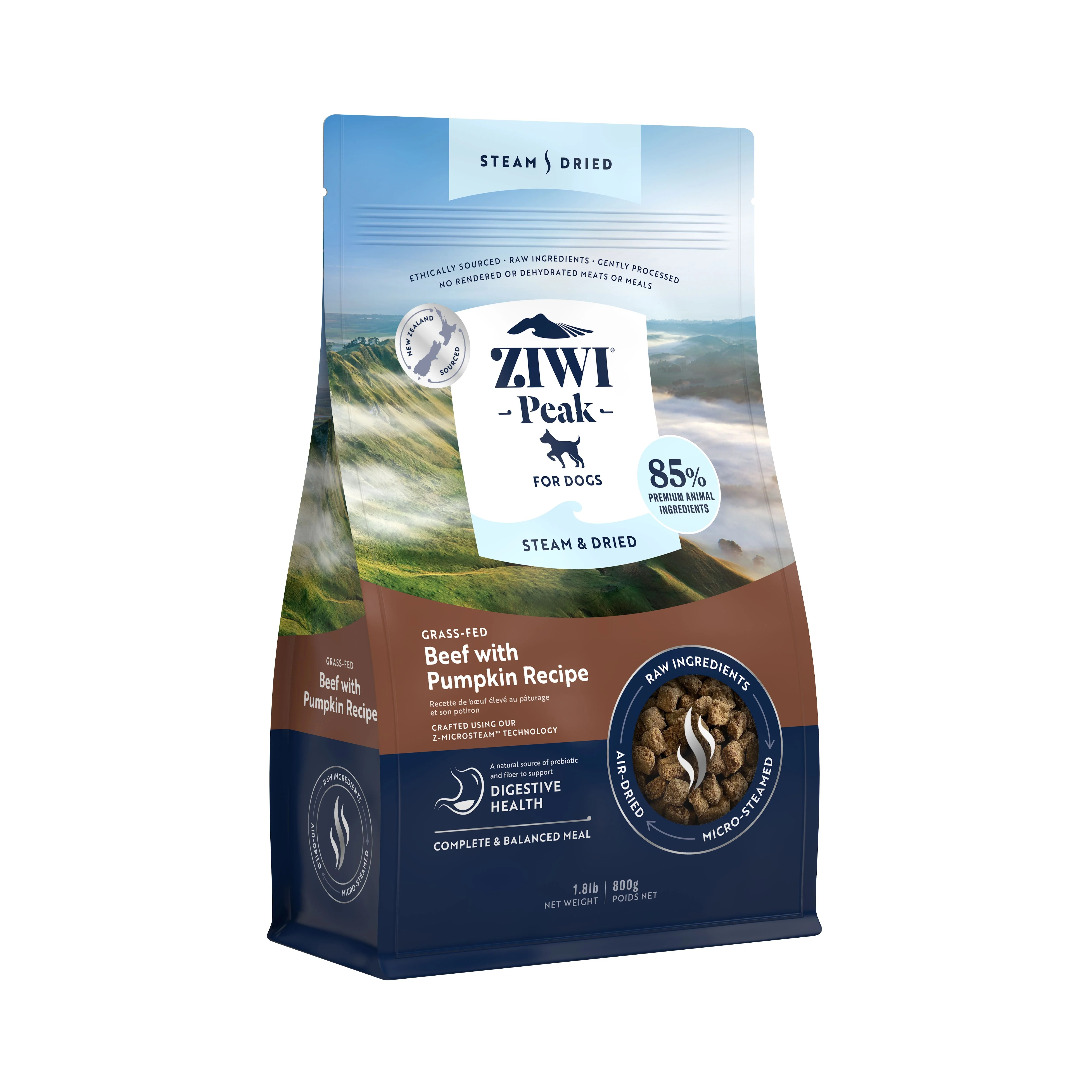 ZIWI Peak Steam and Dried Grass Fed Beef with Pumpkin Dog Food 800g - Image 6