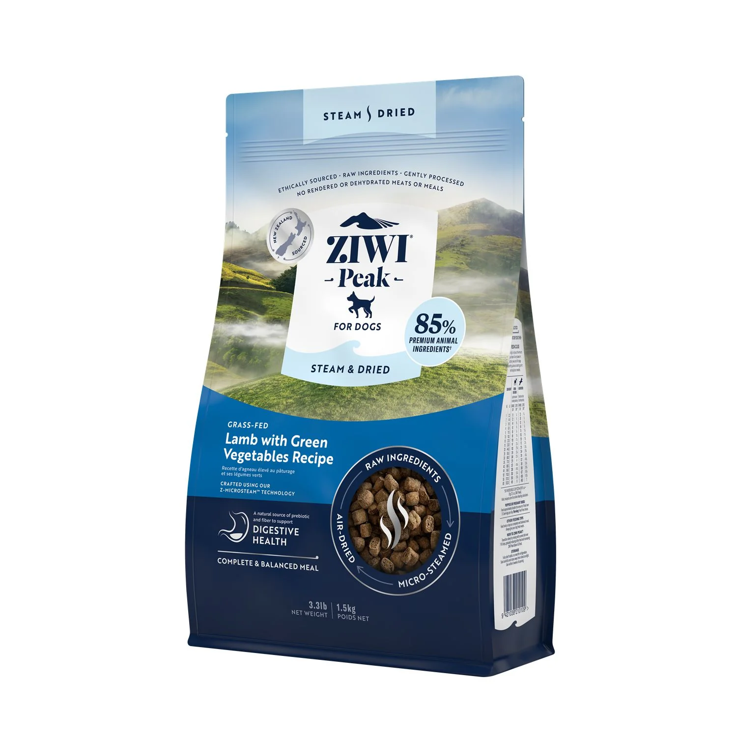 ZIWI Peak Steam and Dried Lamb with Green Vegetables Dog Food 1.5kg - Image 5