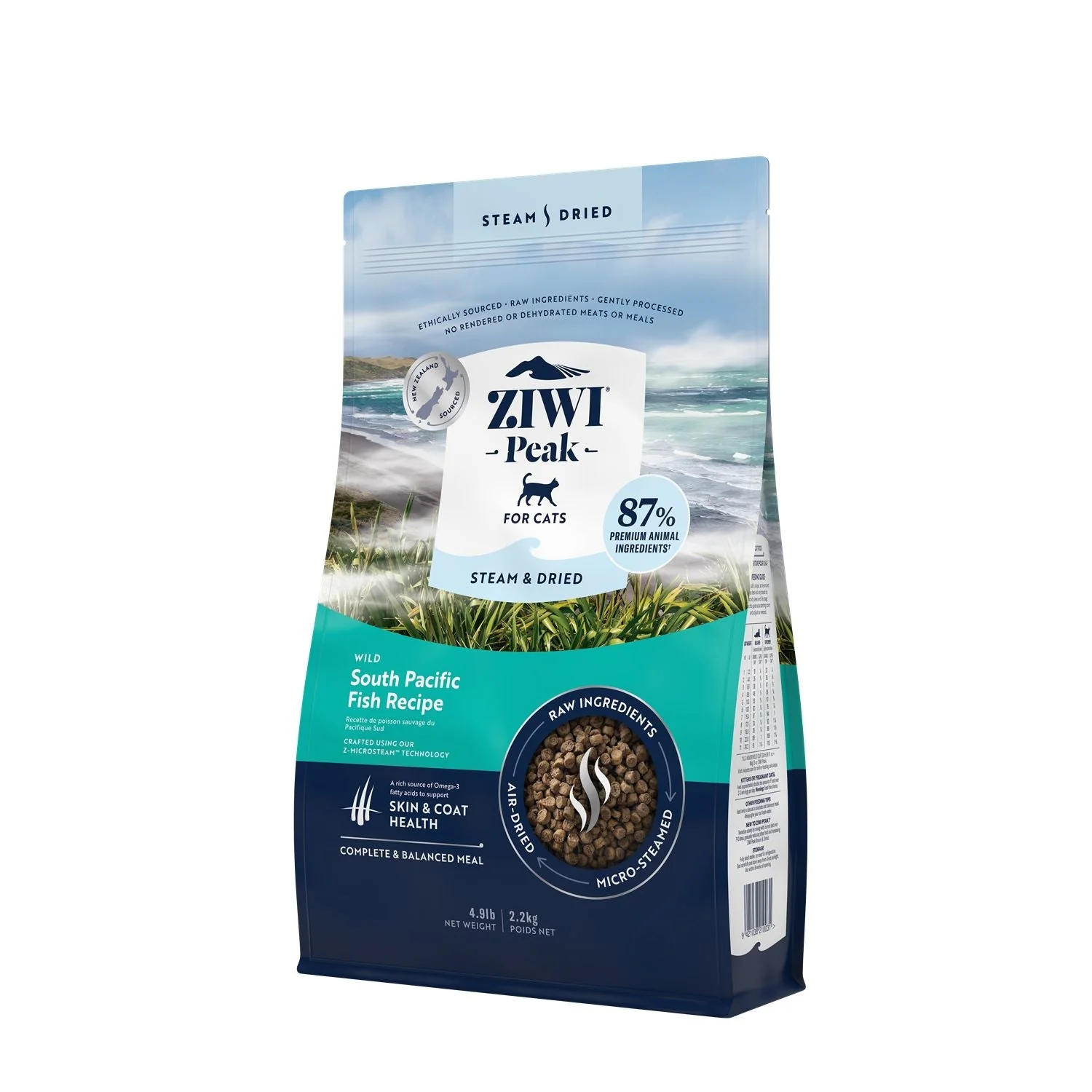ZIWI Peak Steam and Dried Wild South Pacific Fish Cat Food 2.2kg - Image 5