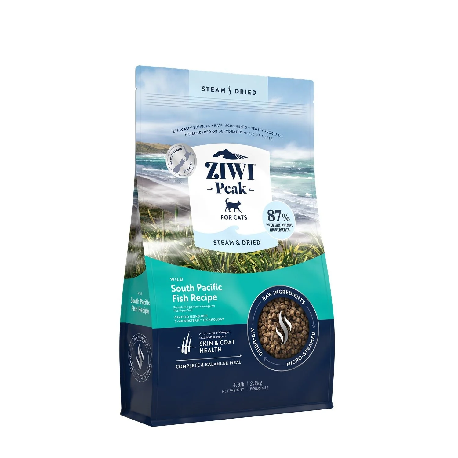ZIWI Peak Steam and Dried Wild South Pacific Fish Cat Food 2.2kg - Image 6