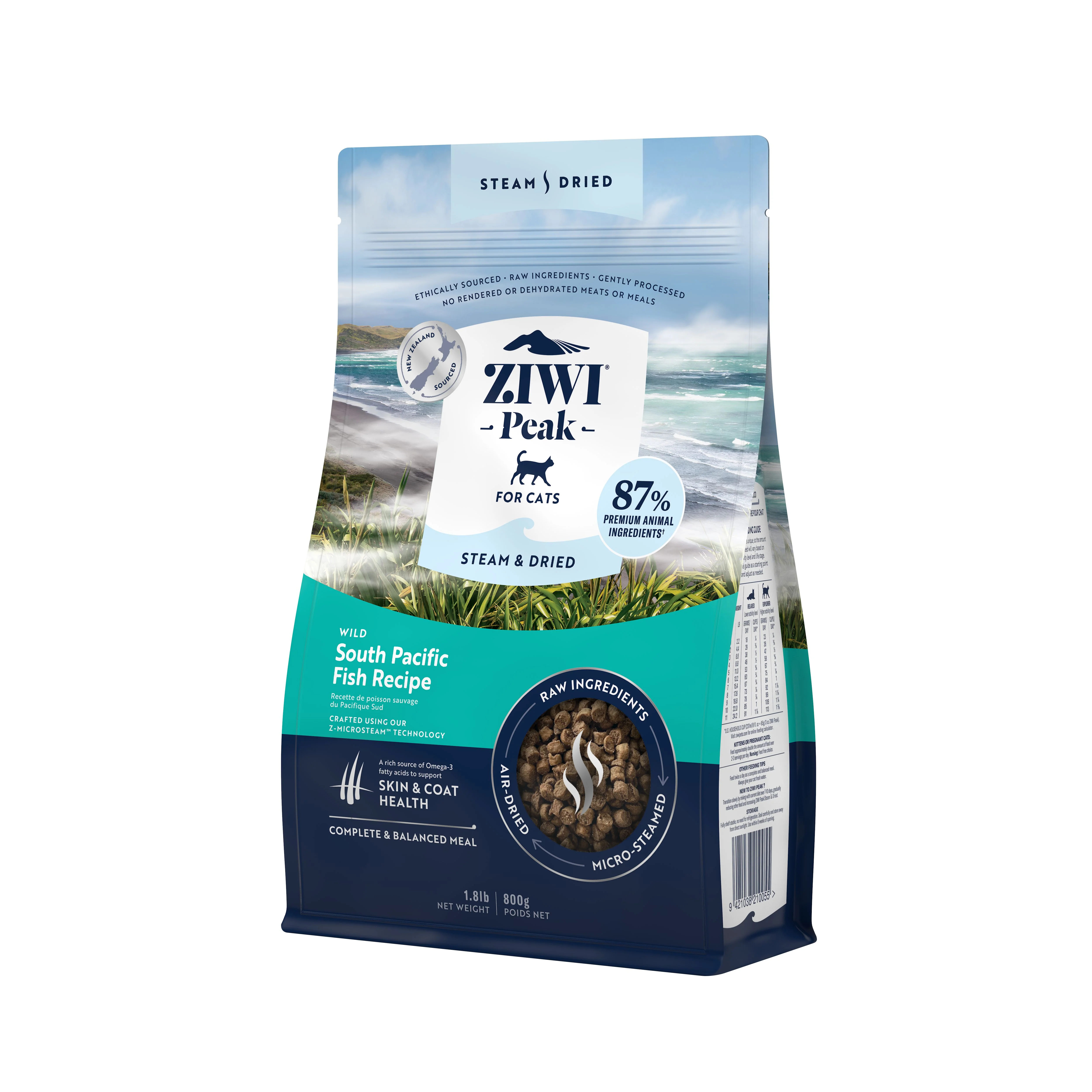 ZIWI Peak Steam and Dried Wild South Pacific Fish Cat Food 800g - Image 5