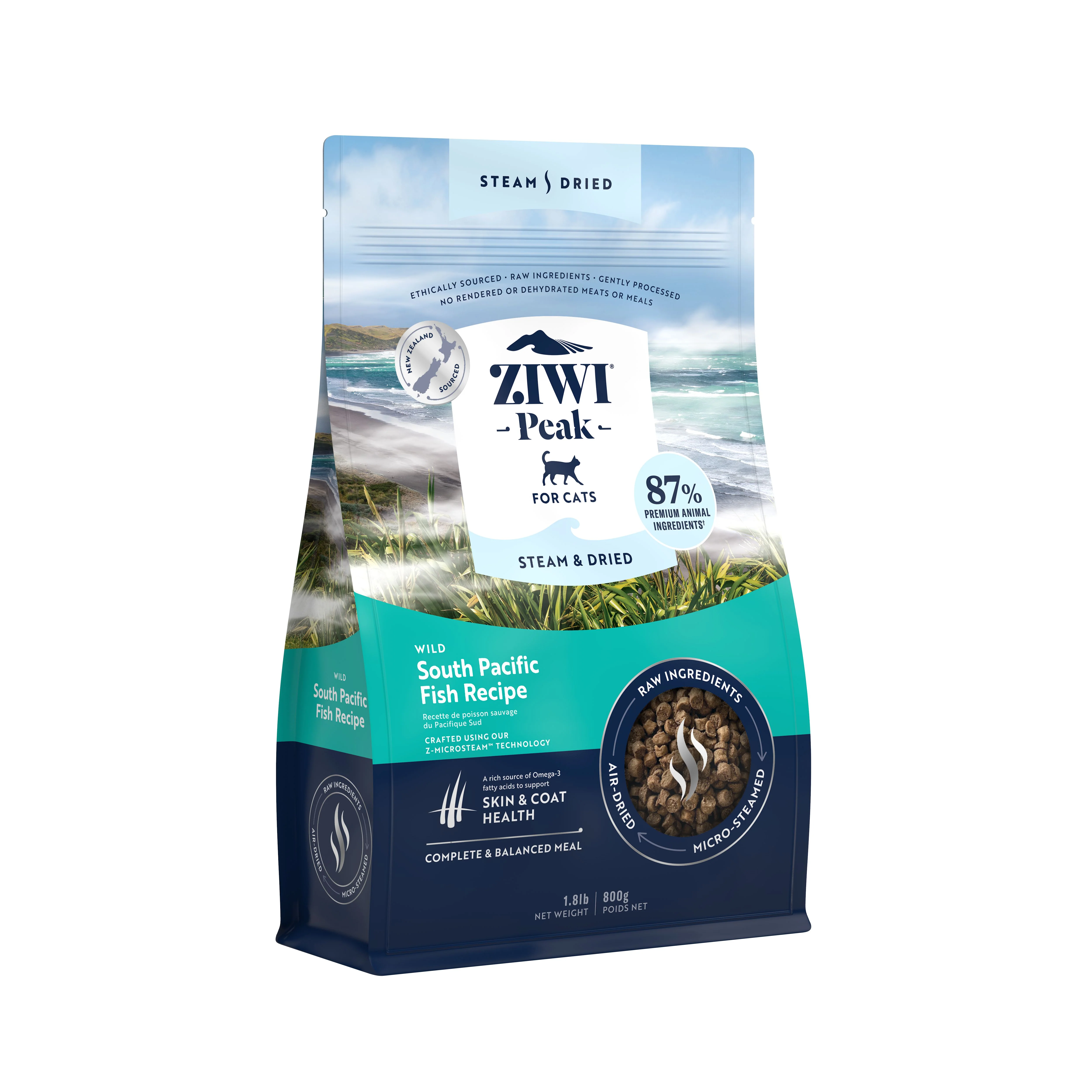 ZIWI Peak Steam and Dried Wild South Pacific Fish Cat Food 800g - Image 6