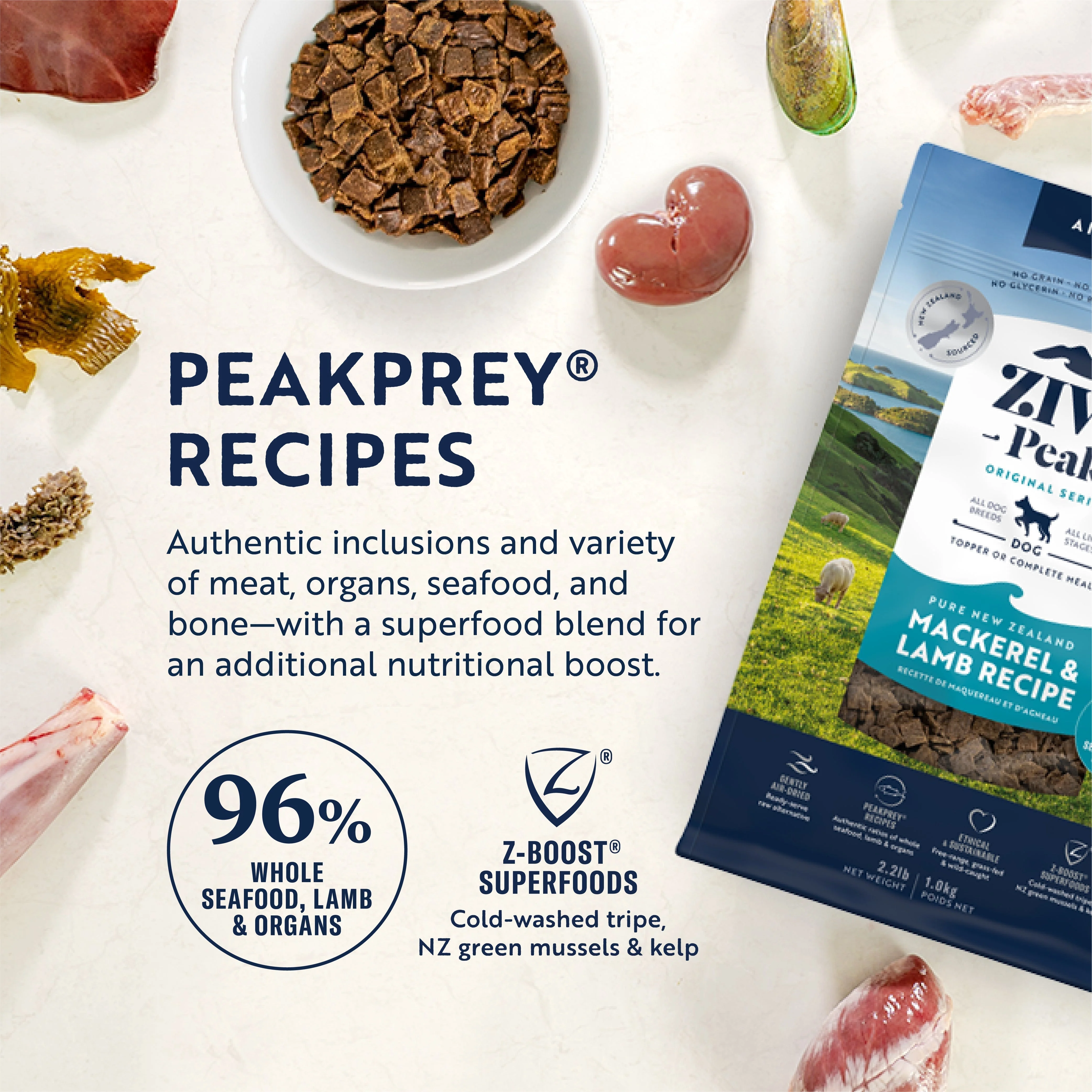 ZIWI Peak Air Dried Mackerel and Lamb Recipe Dog Food 454g - Image 5