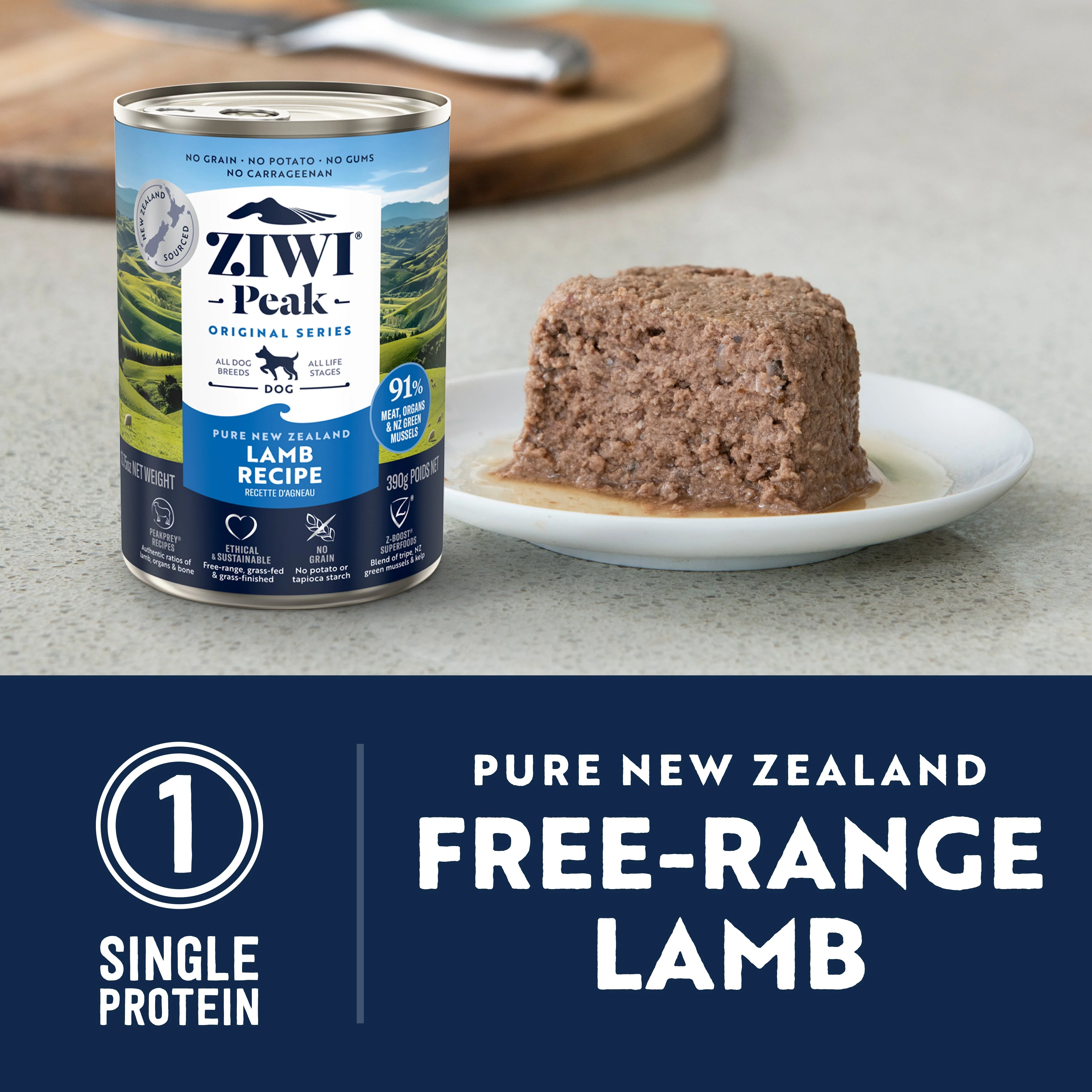 ZIWI Peak Wet Lamb Recipe Dog Food 390g - Image 3