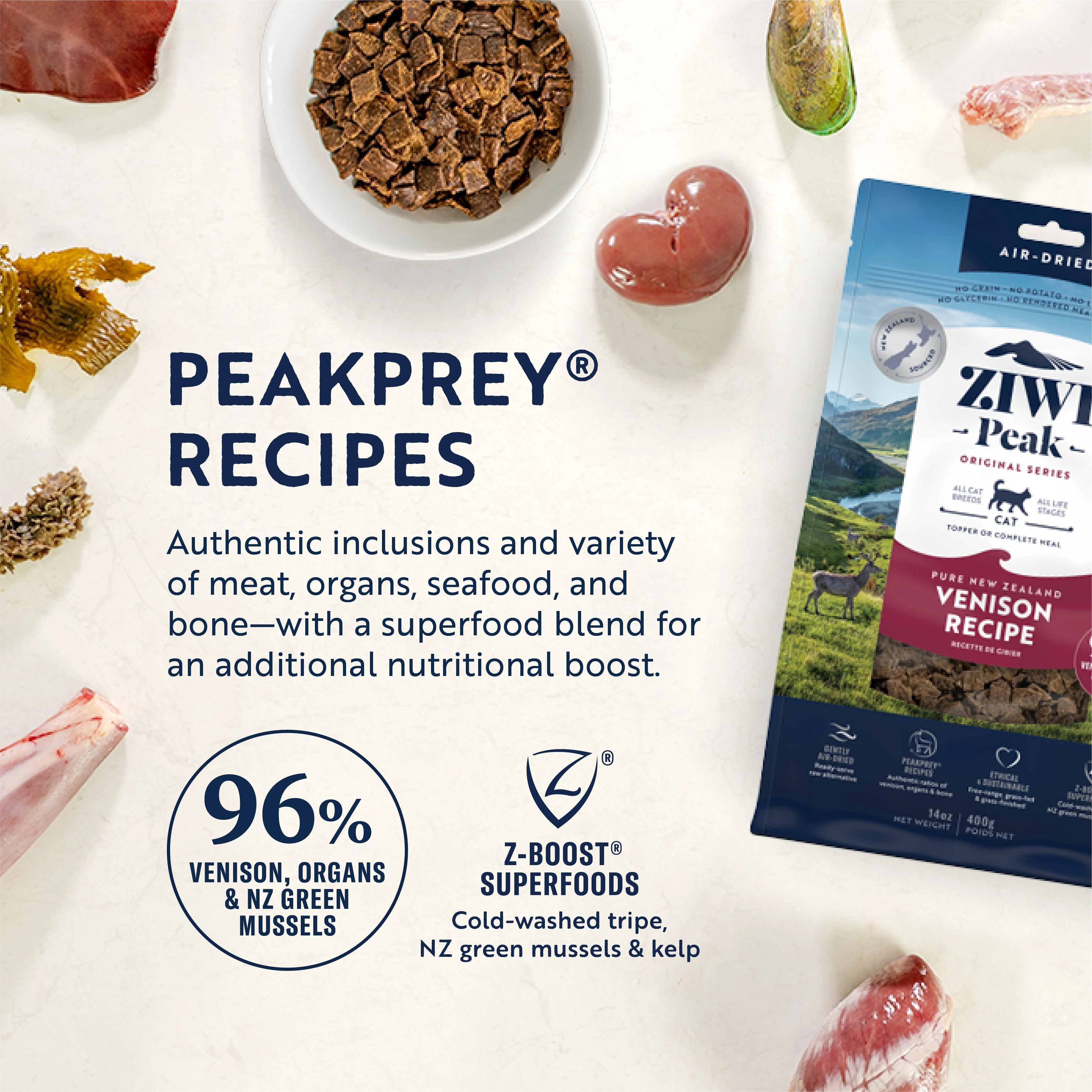 ZIWI Peak Air Dried Venison Recipe Cat Food 400g - Image 5