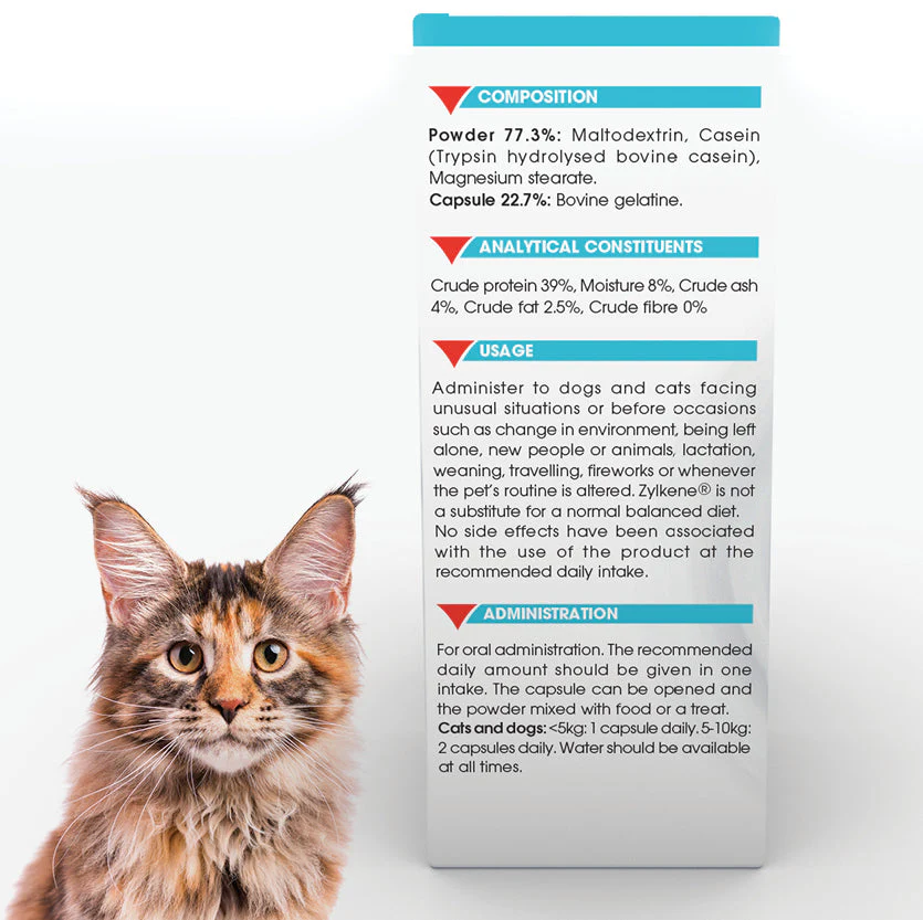 Zylkene Calming Supplement for Small Dogs and Cats 75mg - Image 2
